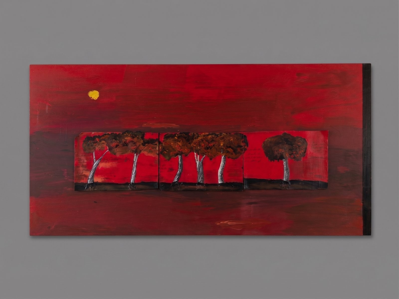 "En tierra quemada": Arte Mixto de Vanguardia sobre Tabla (120x60 cm) - 2026
