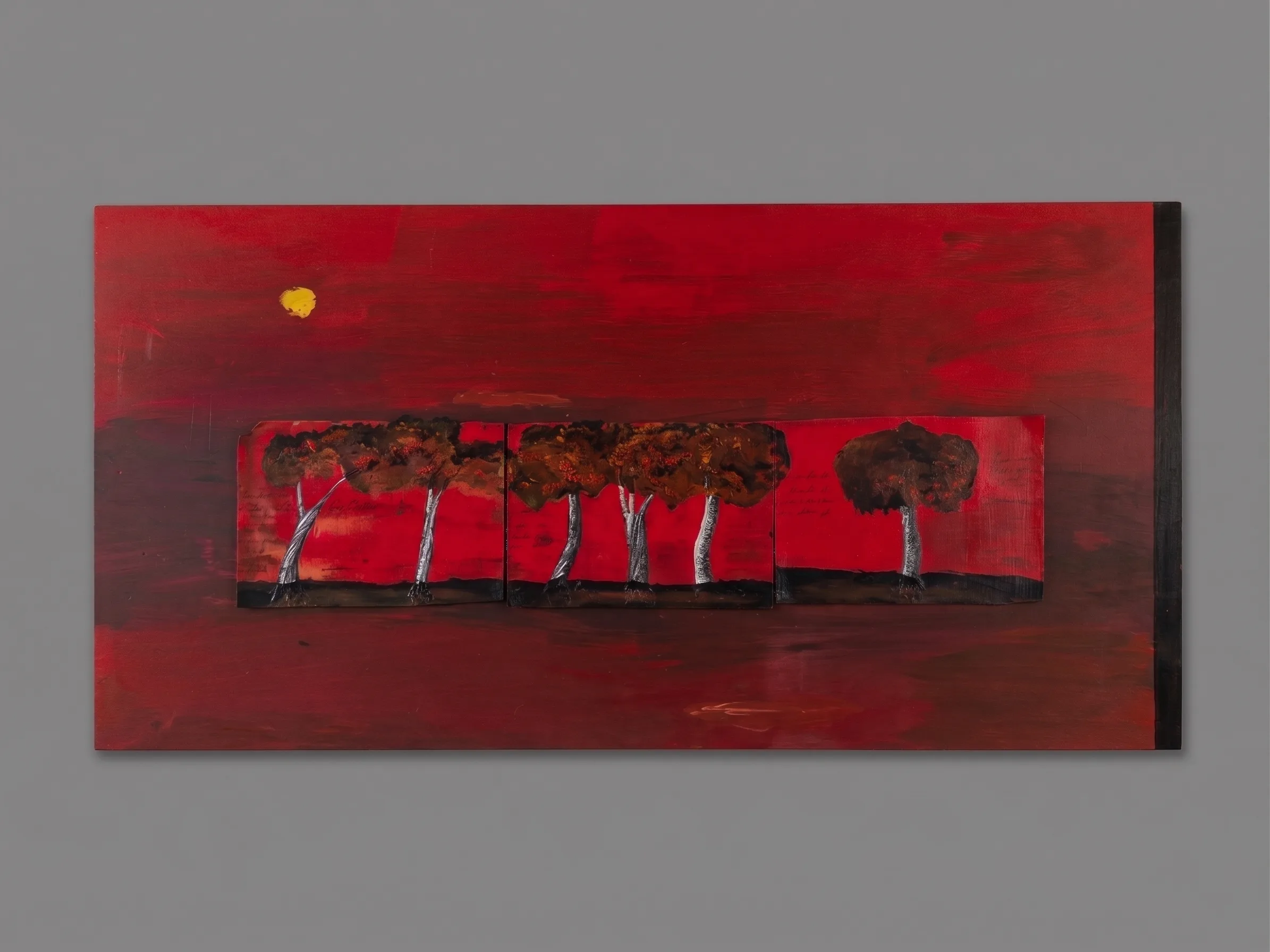 "En tierra quemada": Arte Mixto de Vanguardia sobre Tabla (120x60 cm) - 2026